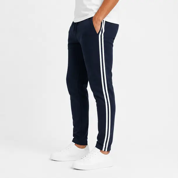 Calça Masculina Jogger Helanca Listras .2002975C Marinho