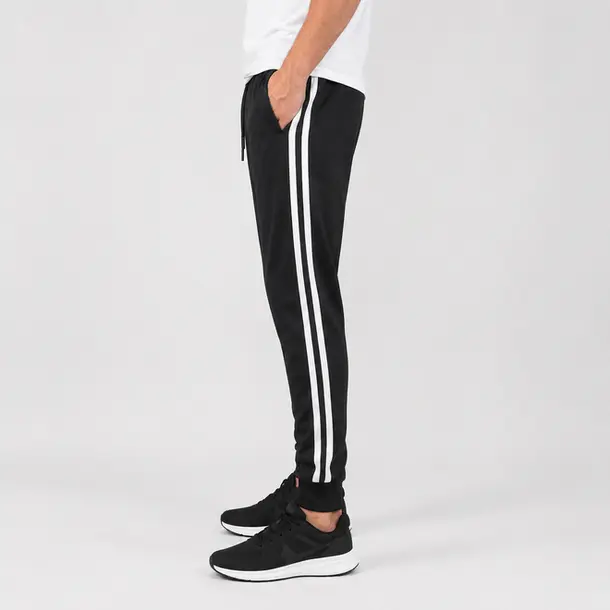 Calça Masculina Jogger Helanca Listras .2002975C Preto