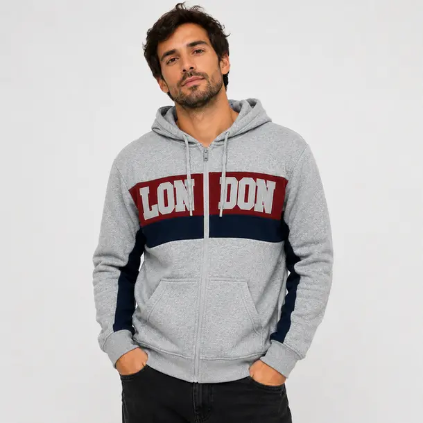 Jaqueta Masculina Moletom Capuz Peluciado .2002951 Mescla