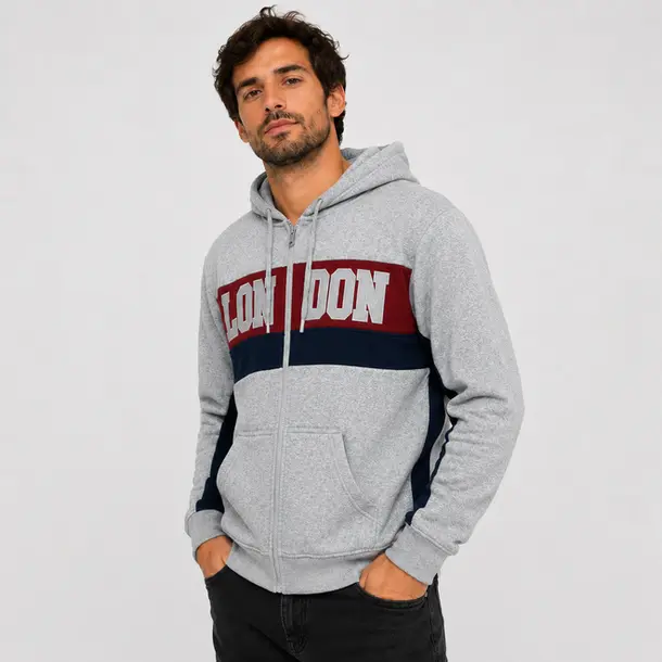 Jaqueta Masculina Moletom Capuz Peluciado .2002951 Mescla