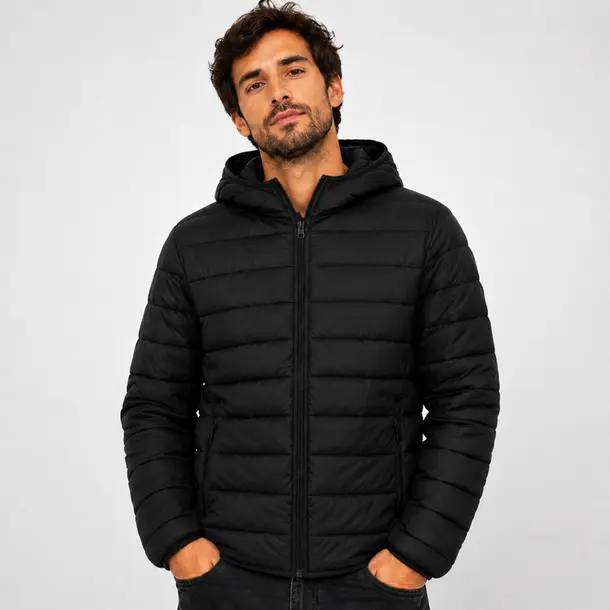 Jaqueta Masculina Nylon Puffer Capuz .2002912 Preto
