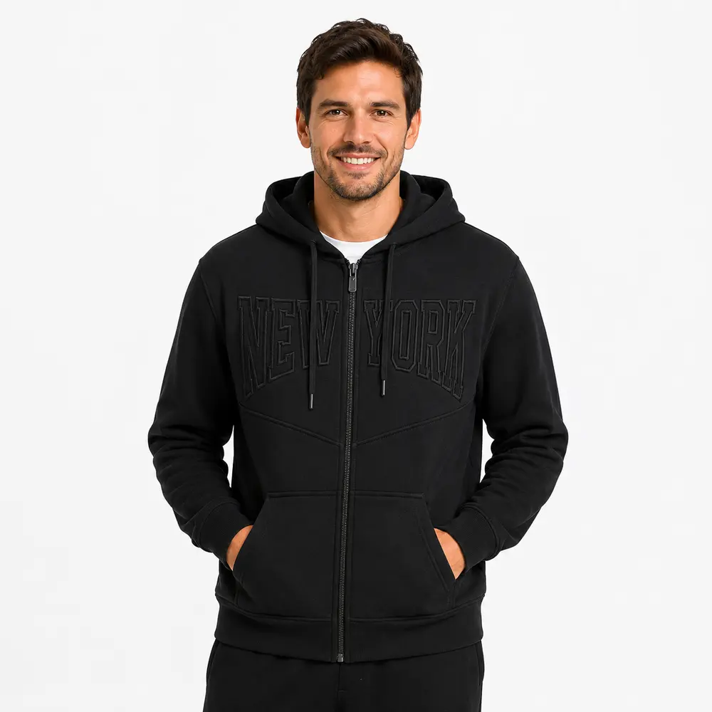 Jaqueta Masculina Helanca Capuz Ziper .2002896B