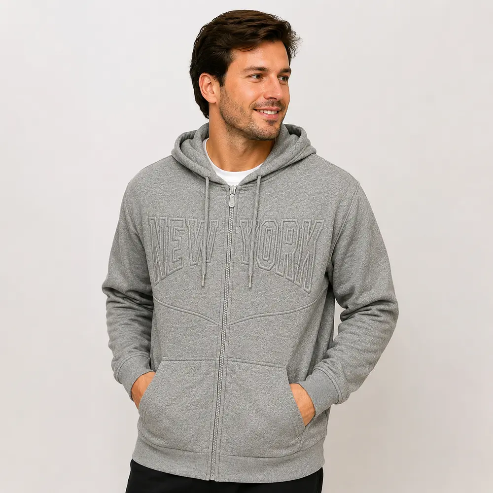 Jaqueta Masculina Helanca Capuz Ziper .2002896B