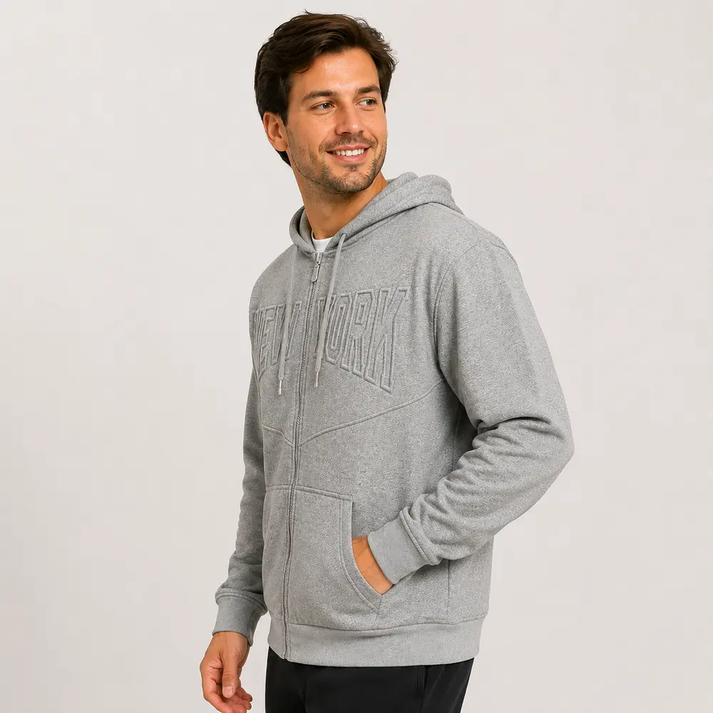 Jaqueta Masculina Helanca Capuz Ziper .2002896B
