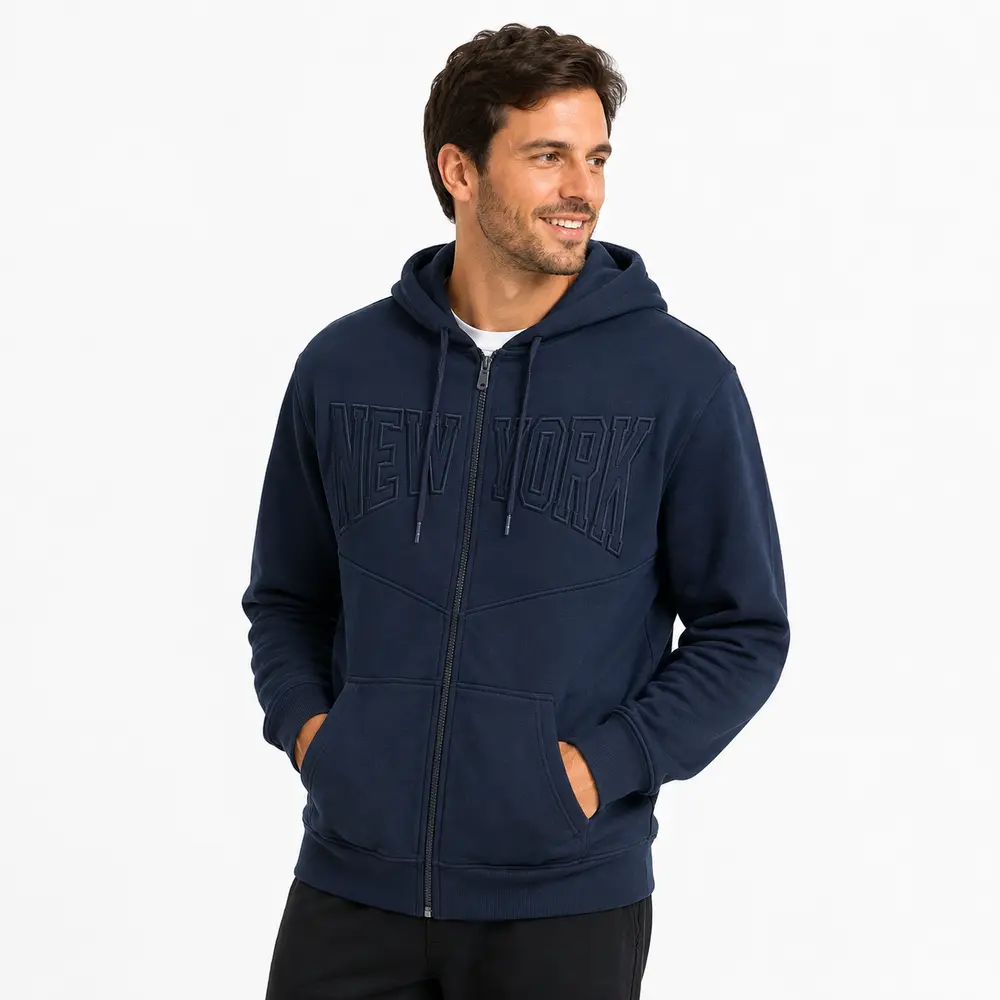 Jaqueta Masculina Helanca Capuz Ziper .2002896B
