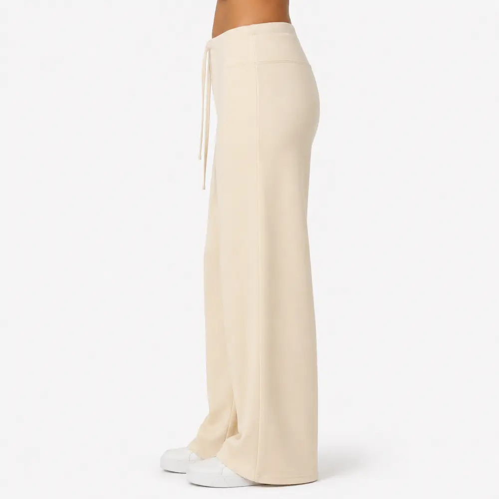Calça Feminina Moletom Wide Cintura Alta .MU3133