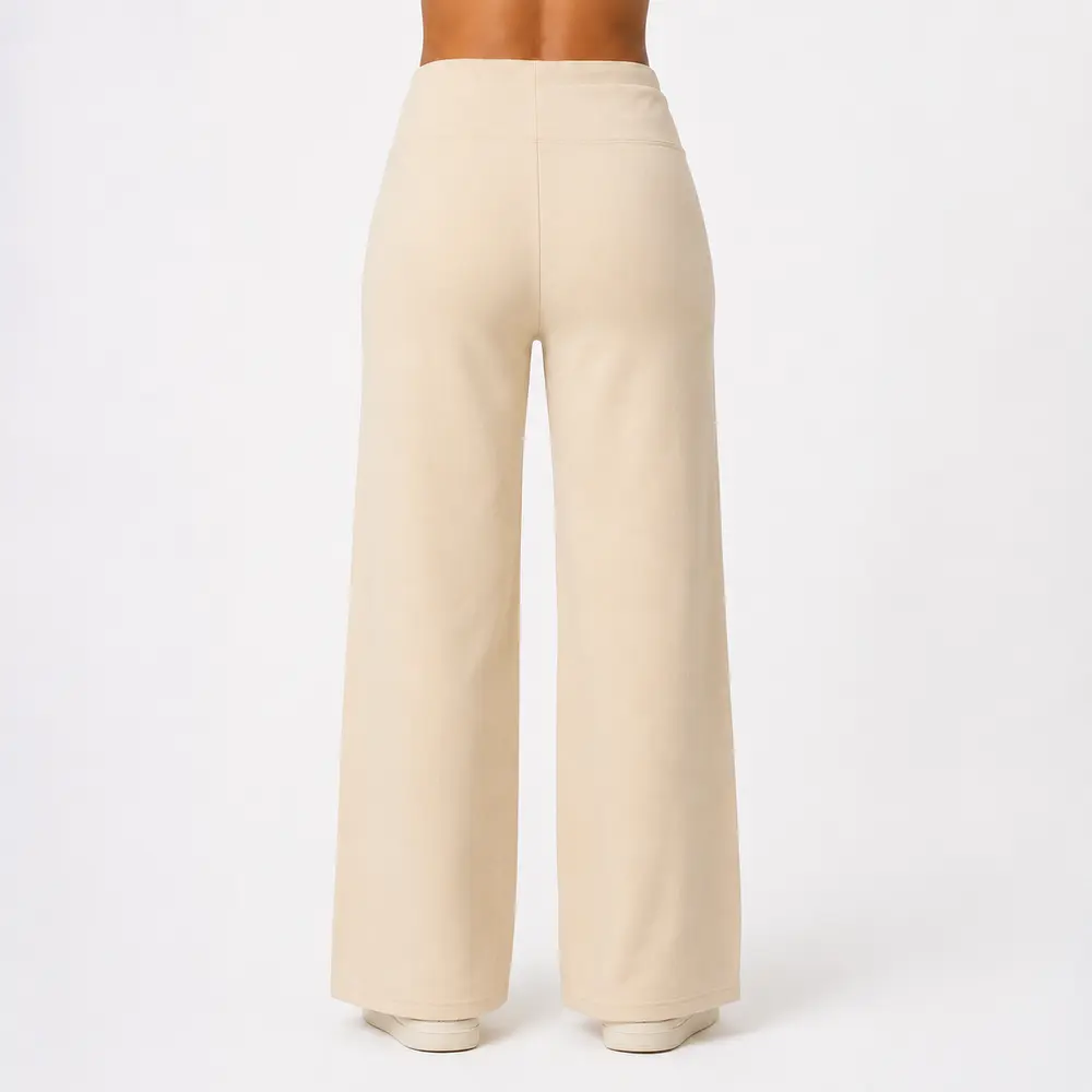 Calça Feminina Moletom Wide Cintura Alta .MU3133