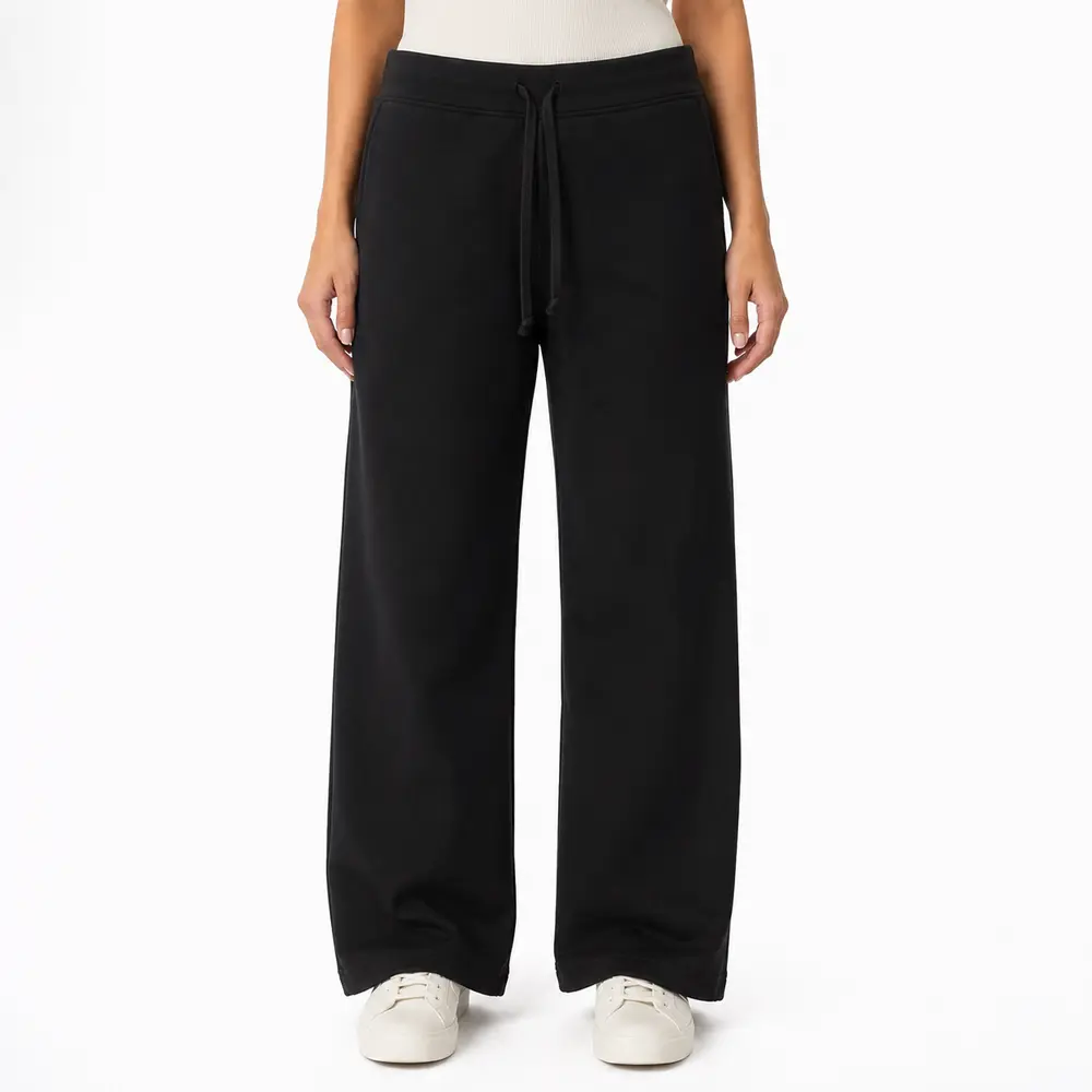 Calça Feminina Moletom Wide Cintura Alta .MU3133