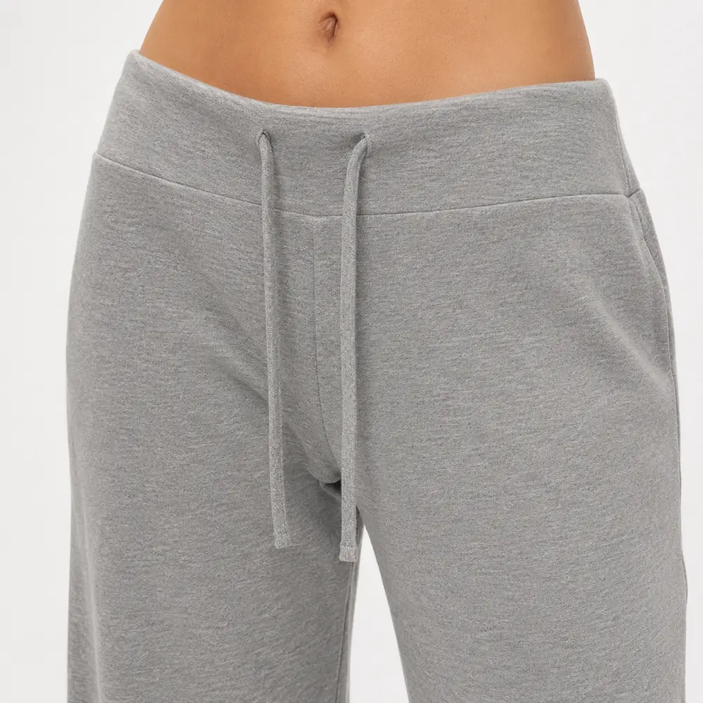 Calça Feminina Moletom Wide Cintura Alta .MU3133