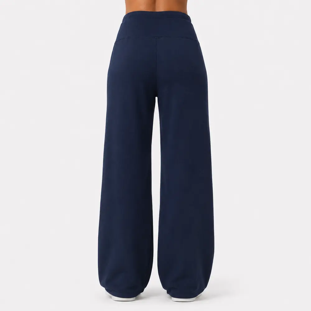 Calça Feminina Moletom Wide Cintura Alta .MU3133