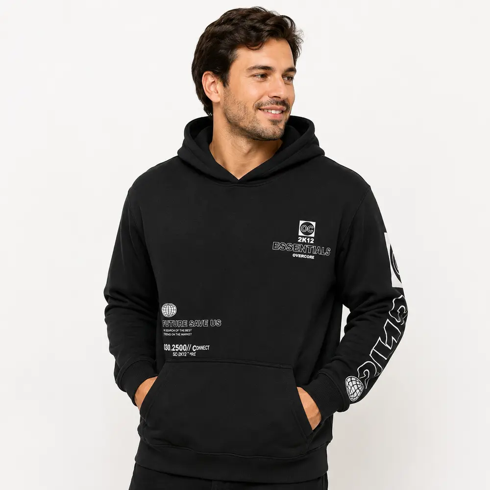 Blusa Moletom Masculina com Capuz Estampada .14070764