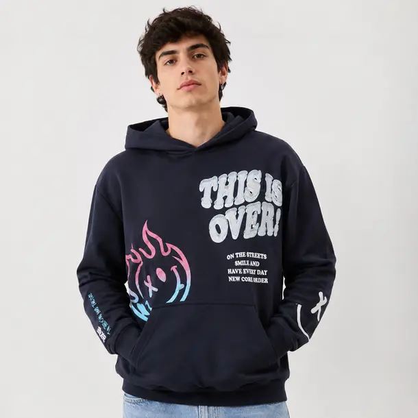 Blusa Masculina Moletom Capuz Estampada .14070766 Noturno