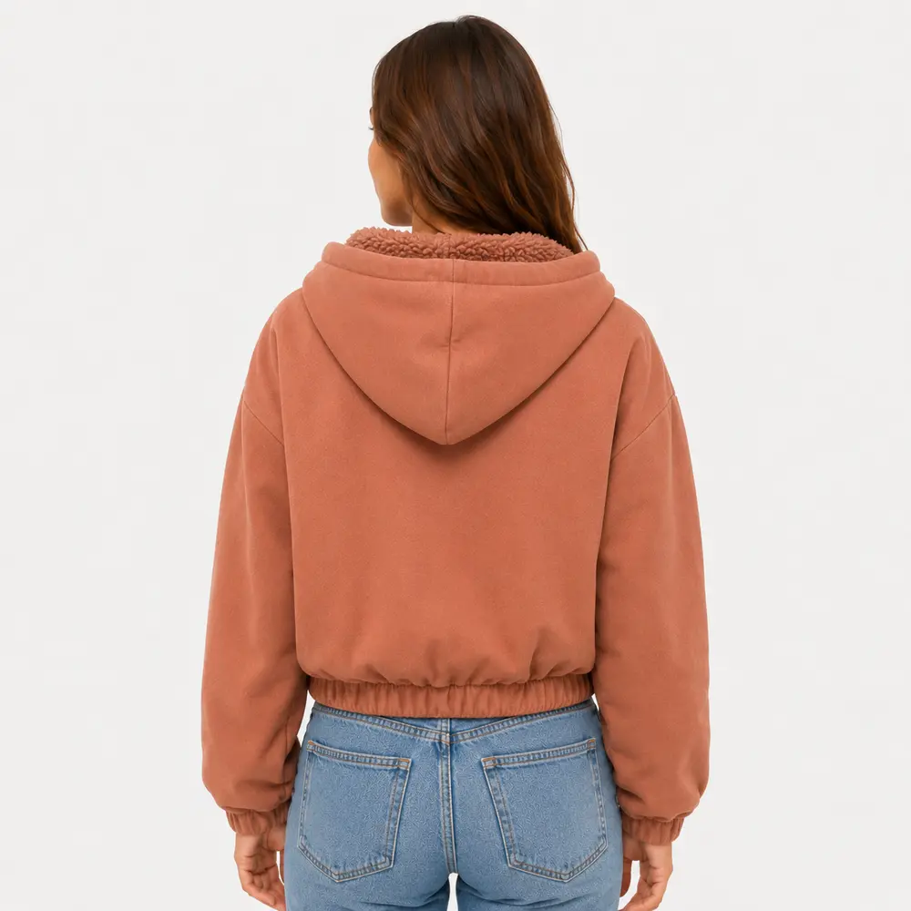 Jaqueta Feminina Moletom Capuz Peluciado .1002273