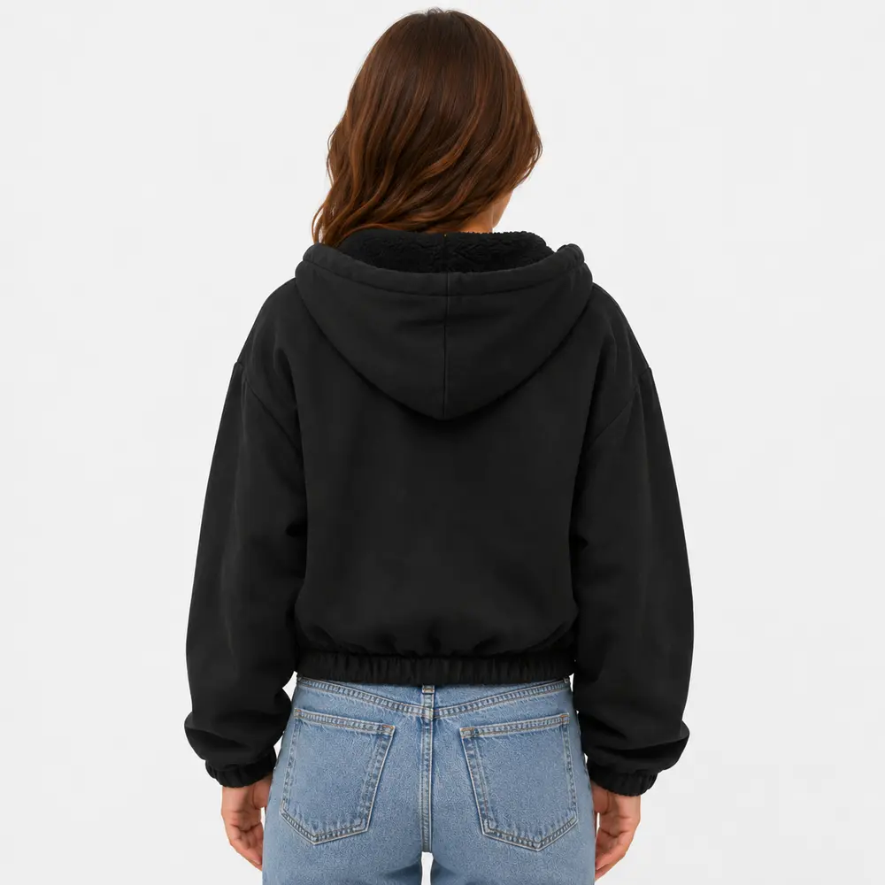 Jaqueta Feminina Moletom Capuz Peluciado .1002273