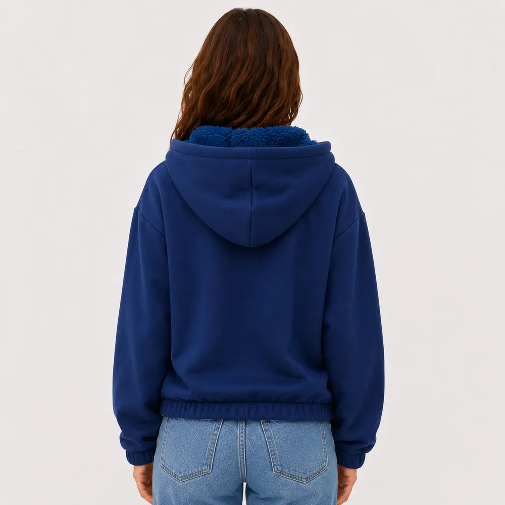 Jaqueta Feminina Moletom Capuz Peluciado .1002273
