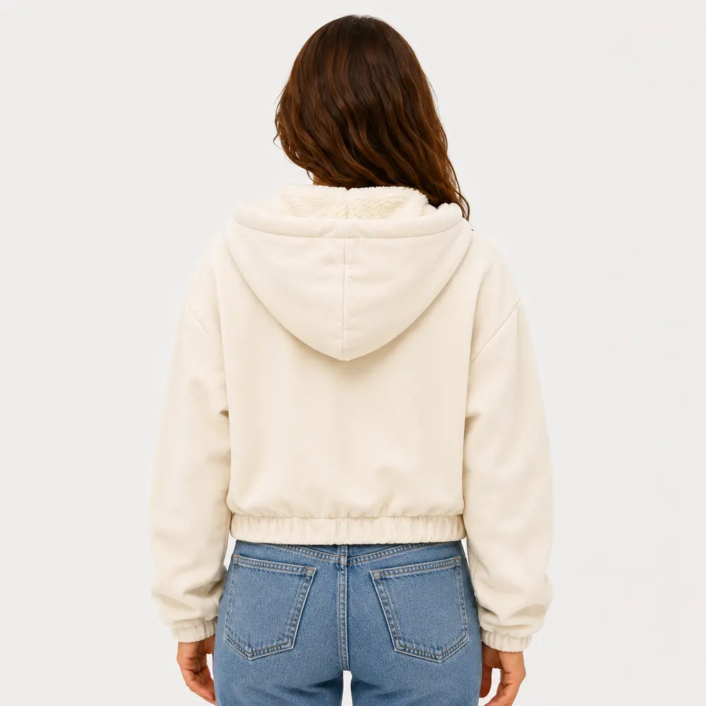 Jaqueta Feminina Moletom Capuz Peluciado .1002273