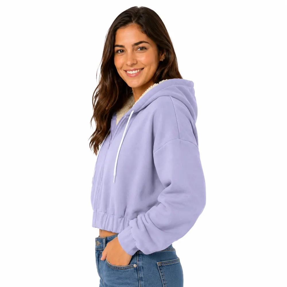 Blusa Feminina Moletom Cropped Capuz .06030122