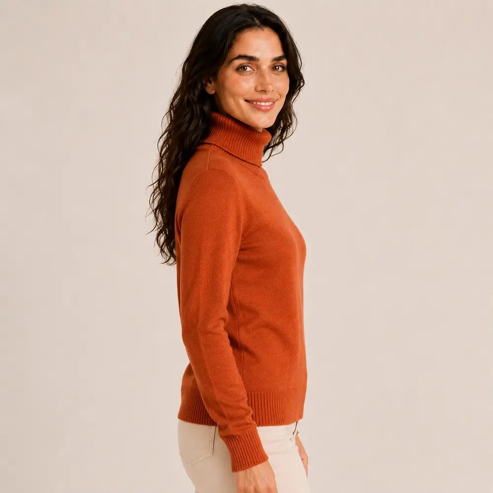 Suéter Feminino Tricot Modal Gola Alta .L945