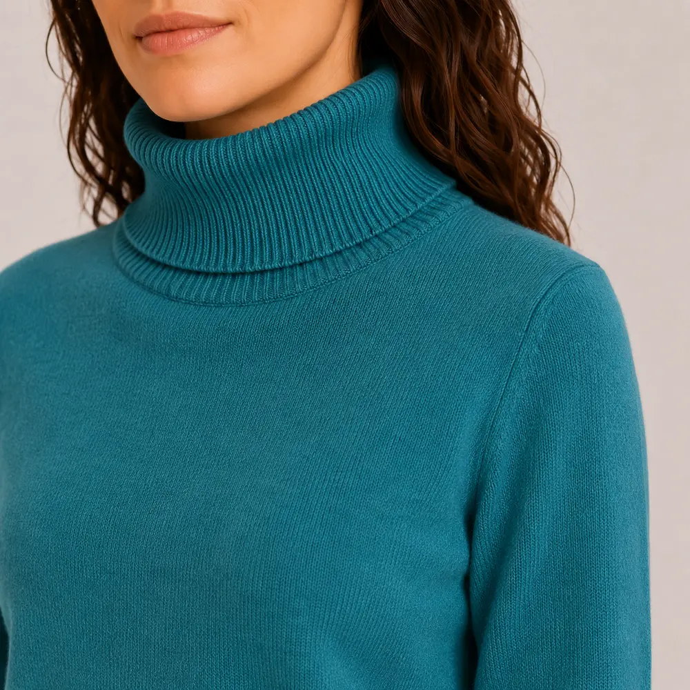 Suéter Feminino Tricot Modal Gola Alta .L945