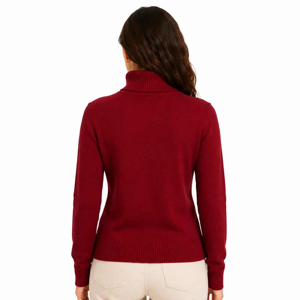 Suéter Feminino Tricot Modal Gola Alta .L945