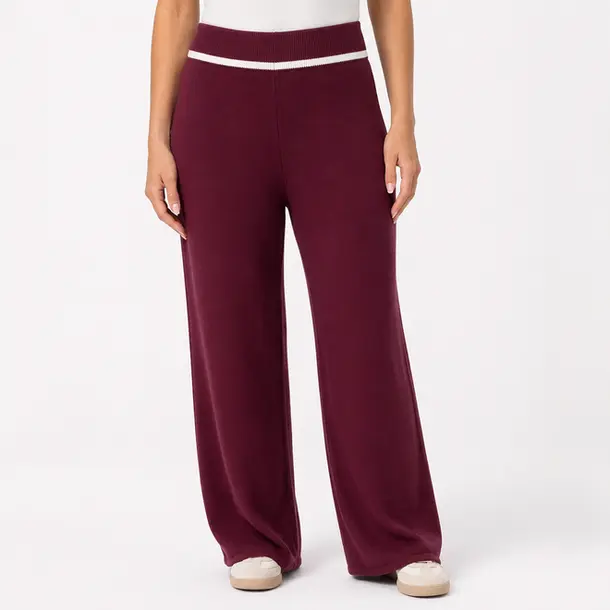 Calça Feminina Tricot Modal Pantalona .S1515C Vinho