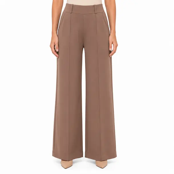 Calça Feminina Pantalona Neoprene .CL3801 Marrom