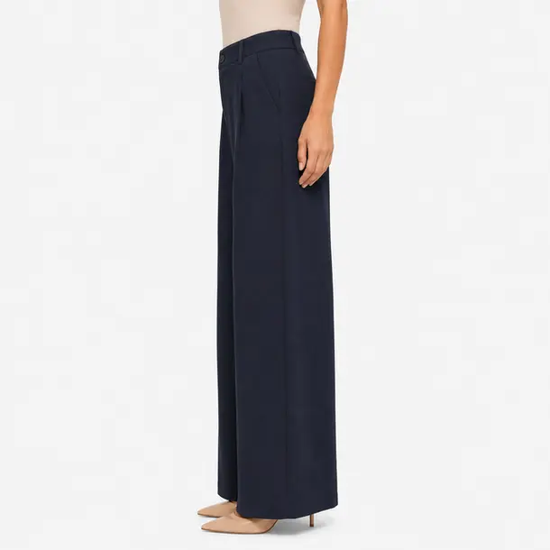 Calça Feminina Pantalona Linho .CL4401 Marinho