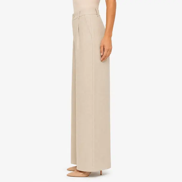Calça Feminina Pantalona Linho .CL4401 Bege