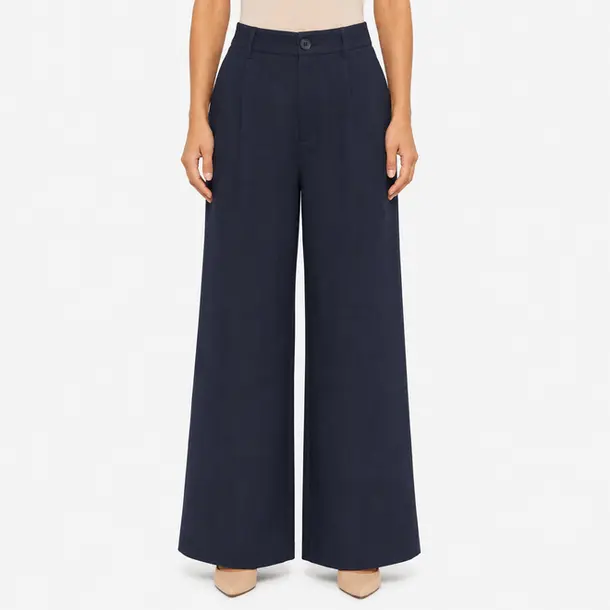 Calça Feminina Pantalona Linho .CL4401 Marinho