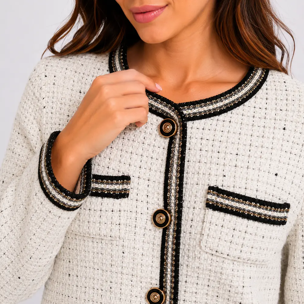 Casaco Feminino Tweed Clássico Elegante .LSE016