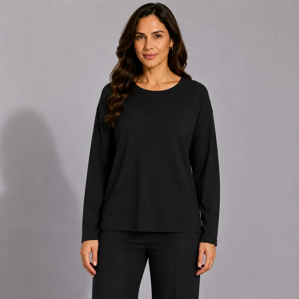 Suéter Feminino Plus Size Manga Longa Básico .MU4433