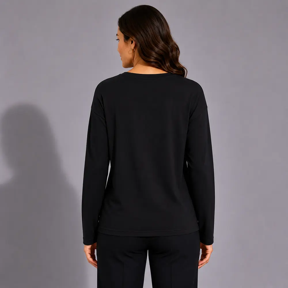 Suéter Feminino Plus Size Manga Longa Básico .MU4433