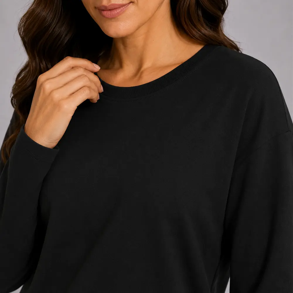 Suéter Feminino Plus Size Manga Longa Básico .MU4433