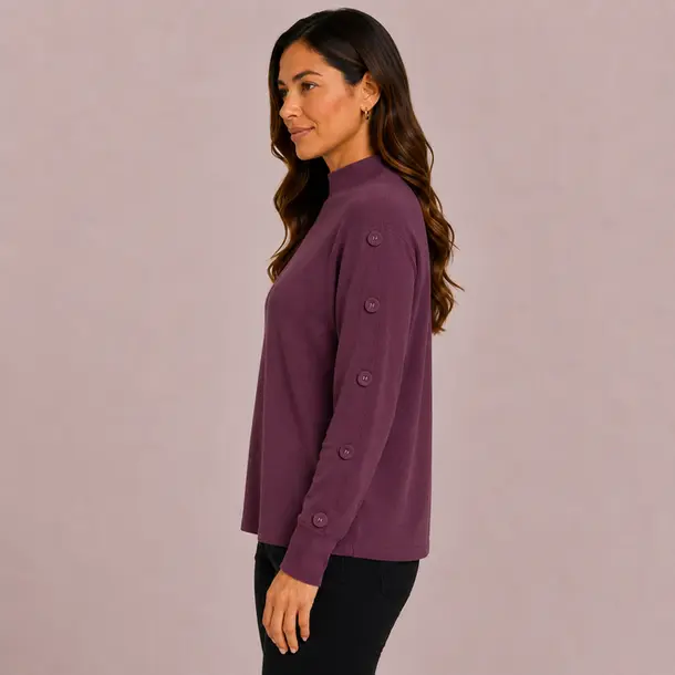 Suéter Feminino Tricô Mousse Gola Média .S1536B Bordo