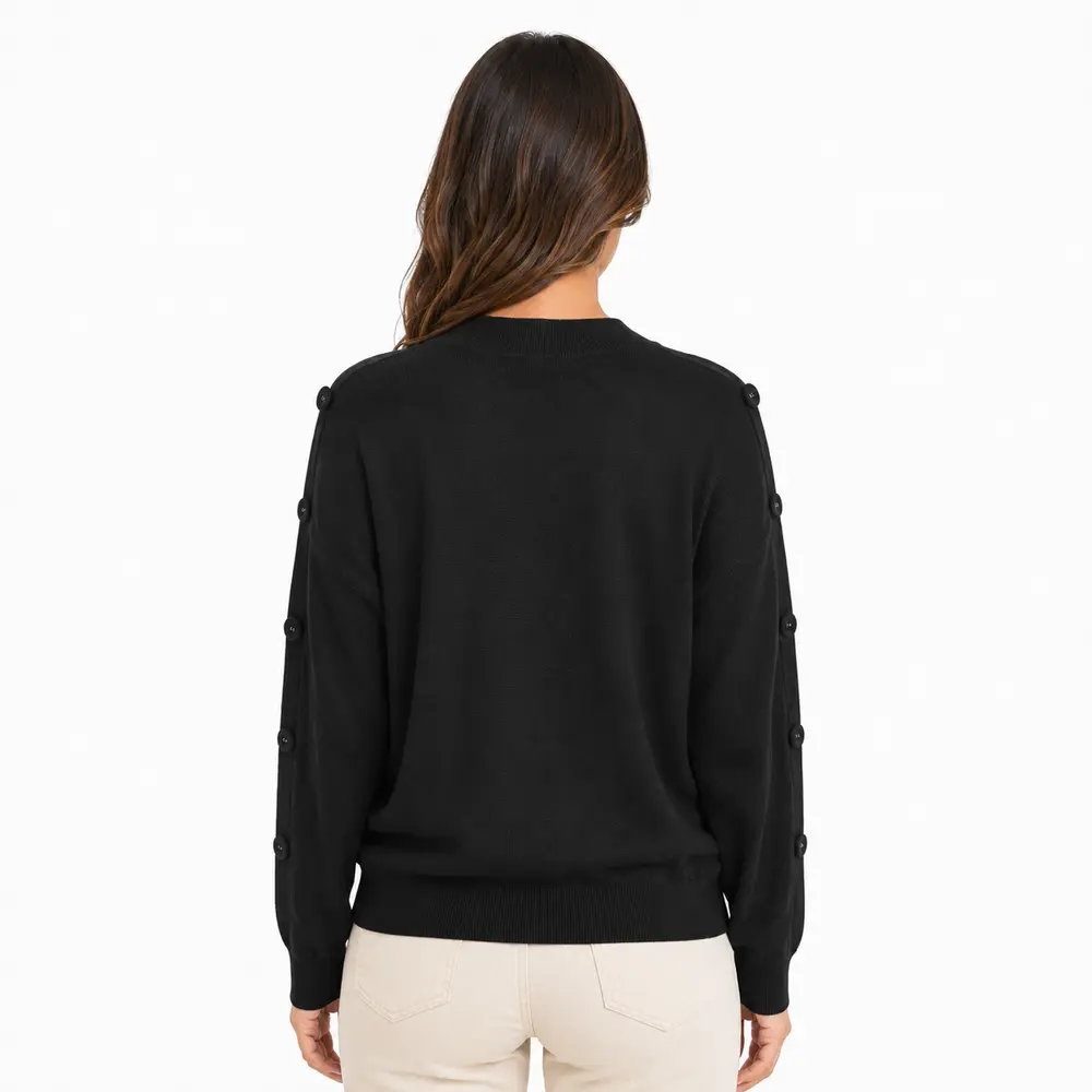 Suéter Feminino Tricô Mousse Gola Média .S1536B