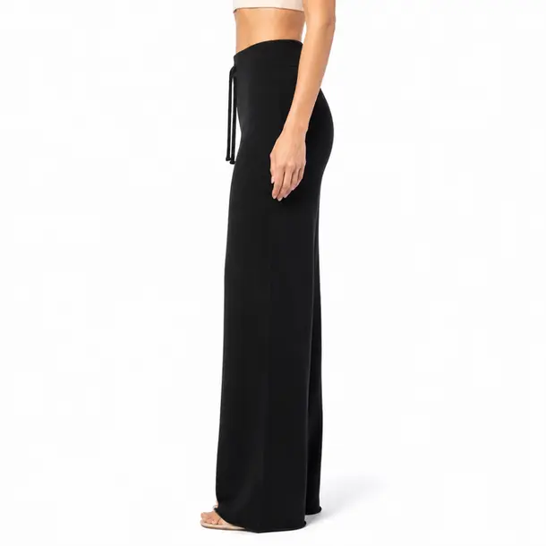 Calça Feminina Pantalona Tricô Mousse .S1537C Preto