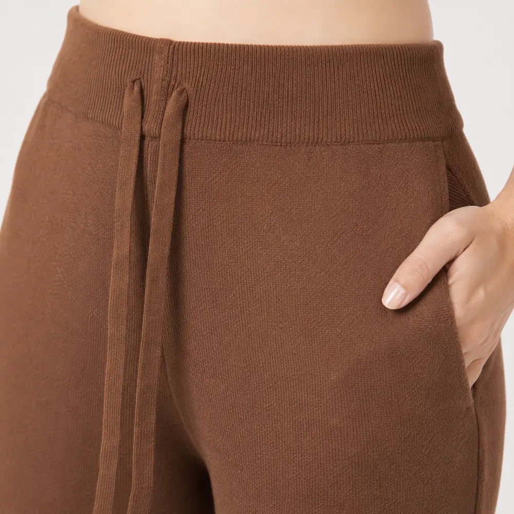 Calça Feminina Pantalona Tricô Mousse .S1537C