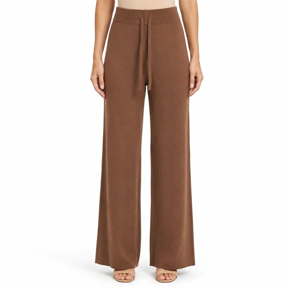 Calça Feminina Pantalona Tricô Mousse .S1537C