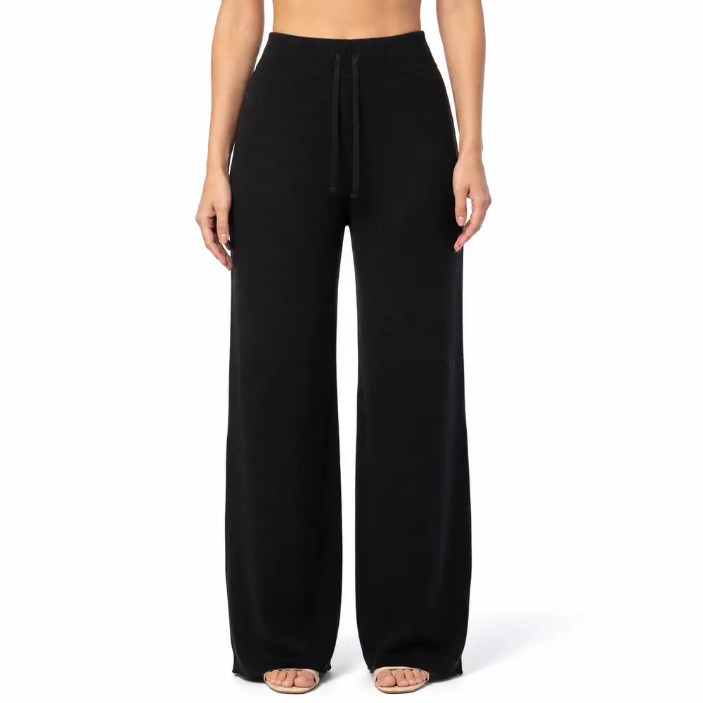Calça Feminina Pantalona Tricô Mousse .S1537C