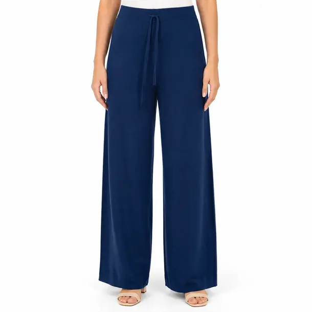 Calça Feminina Pantalona Tricô Mousse .S1537C Azul