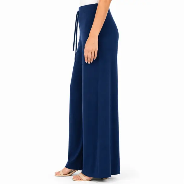 Calça Feminina Pantalona Tricô Mousse .S1537C Azul