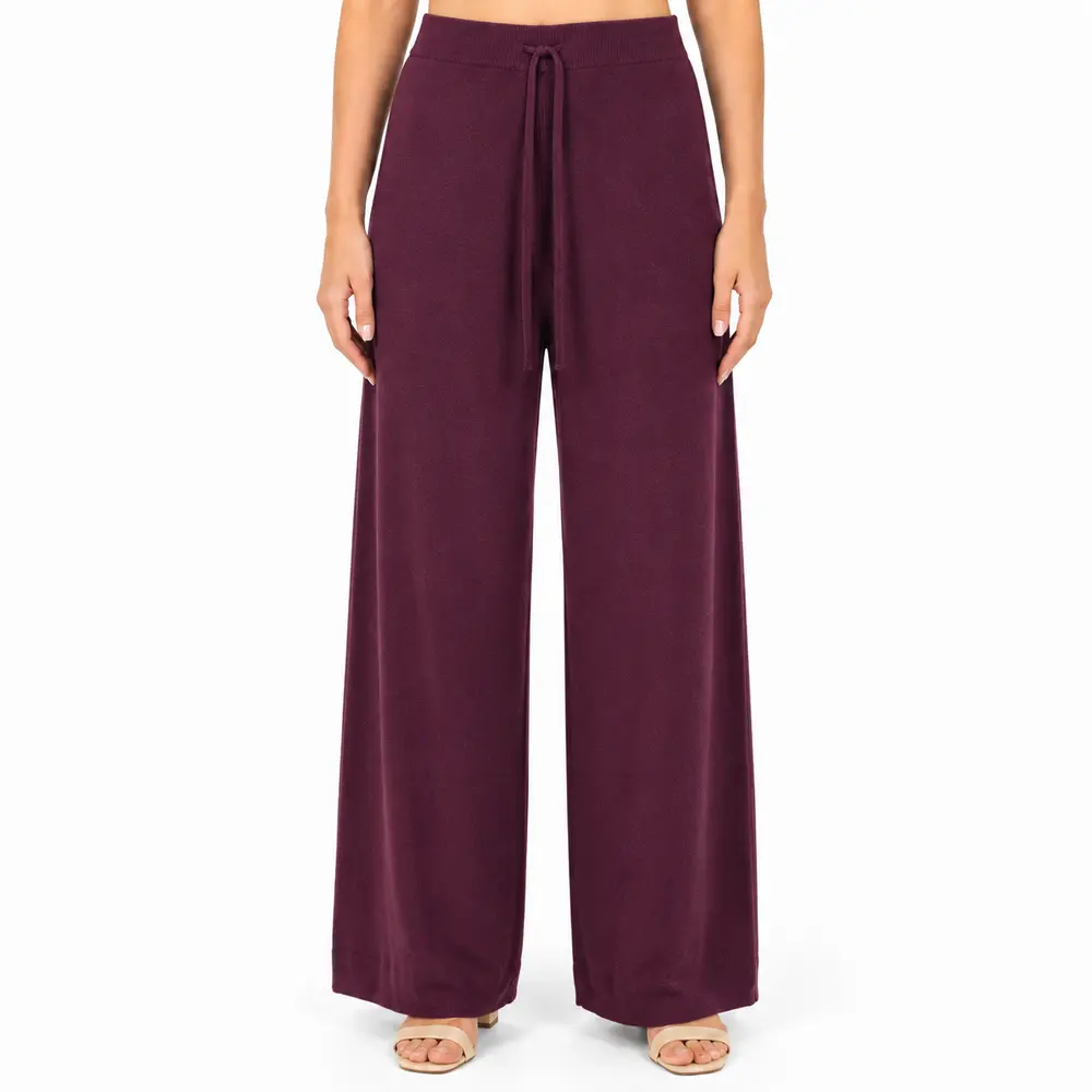 Calça Feminina Pantalona Tricô Mousse .S1537C