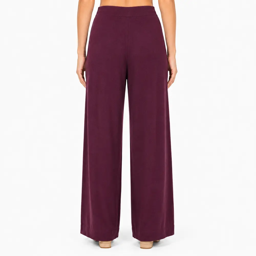 Calça Feminina Pantalona Tricô Mousse .S1537C
