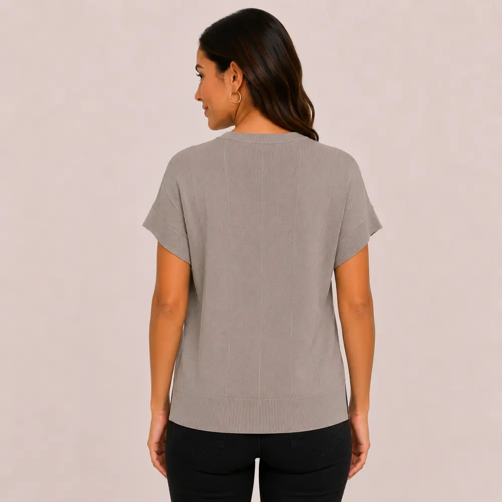 Blusa Feminina Manga Curta Tricô Modal .S1119