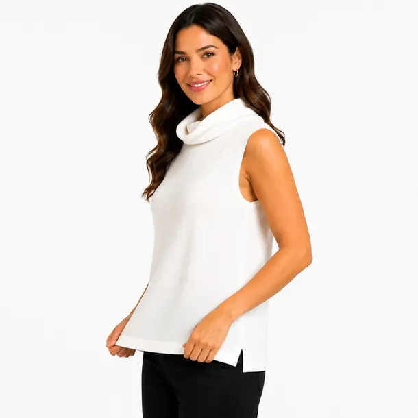 Regata Feminina Modal Gola Alta .S1116 Branco