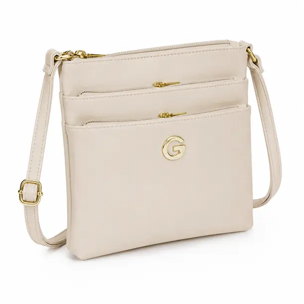 Bolsa Feminina Transversal Média com Divisórias .CRB-6341 Off White