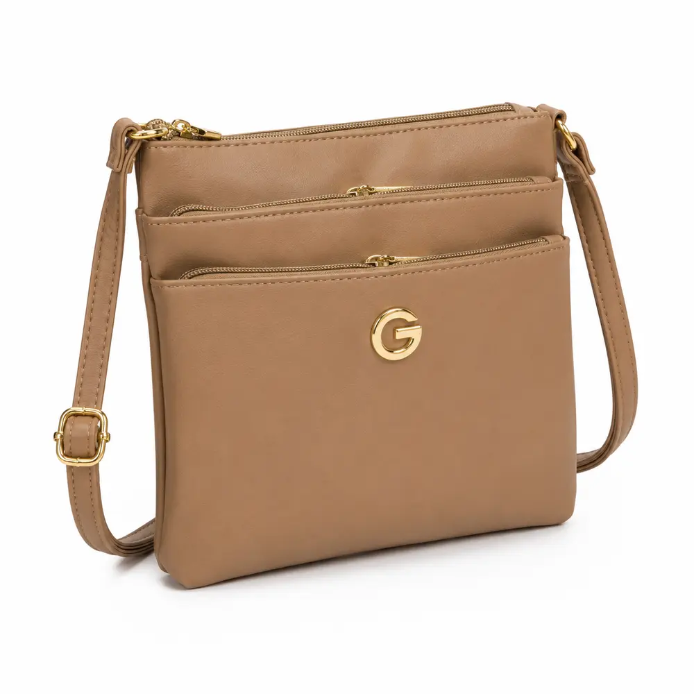 Bolsa Feminina Transversal Média com Divisórias .CRB-6341
