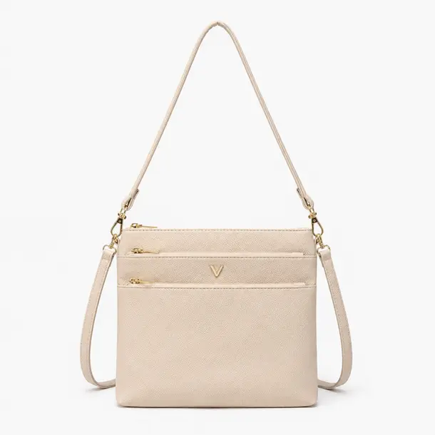 Bolsa Feminina Transversal Média com Divisórias .CRB-6344 Off White