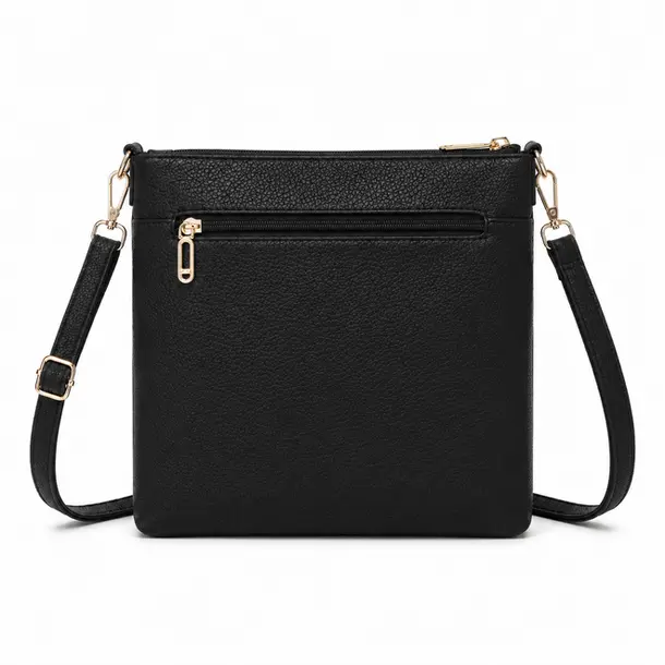 Bolsa Feminina Transversal Média com Divisórias .CRB-6344 Preto