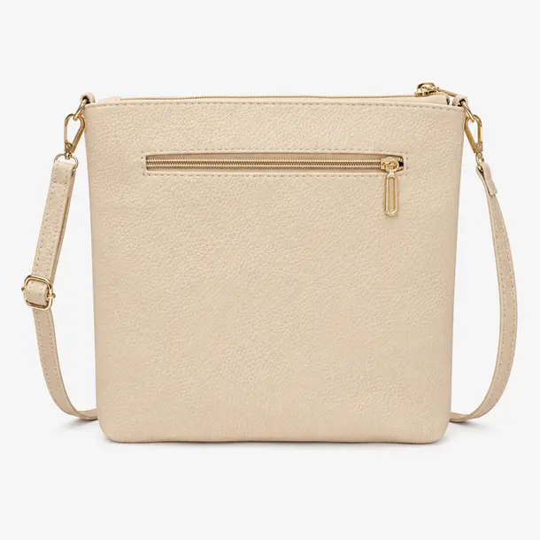 Bolsa Feminina Transversal Média com Divisórias .CRB-6342 Off White